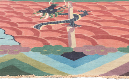 10 x 13 Chinese Art Deco Dragon Rug 30972