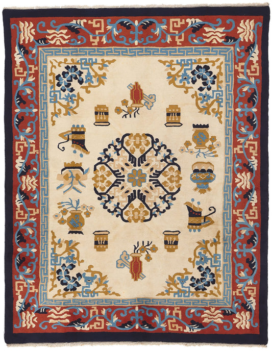 8 x 10 Vintage Chinese Art Deco Style Rug 74745