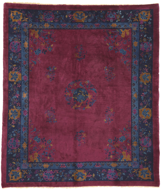 8 x 9 Antique Chinese Art Deco Rug 77189