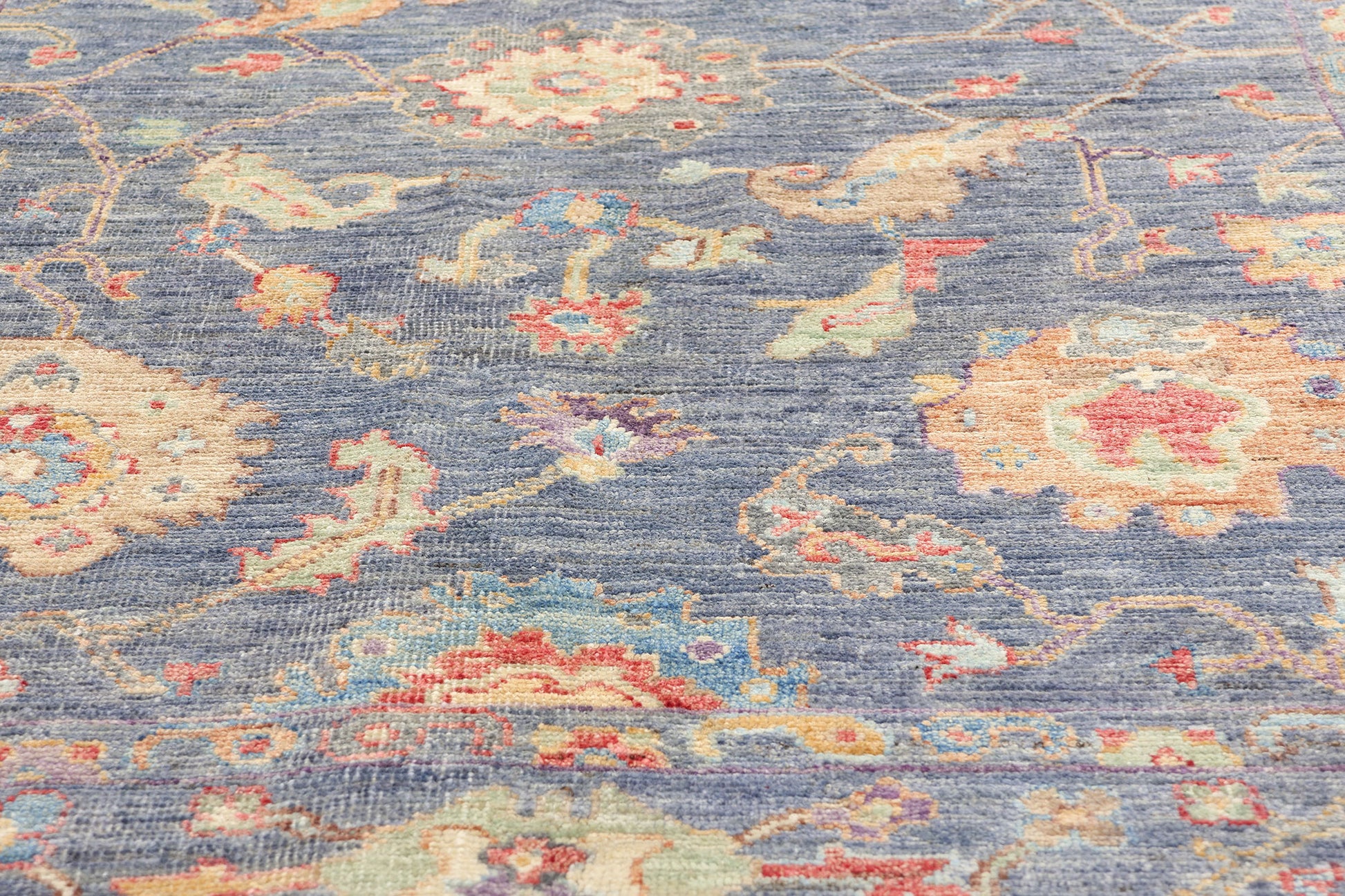 5 x 7 Modern Colorful Blue Oushak Rug 80972