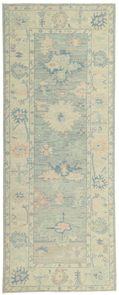3 x 8 Colorful Oushak Runner 80854