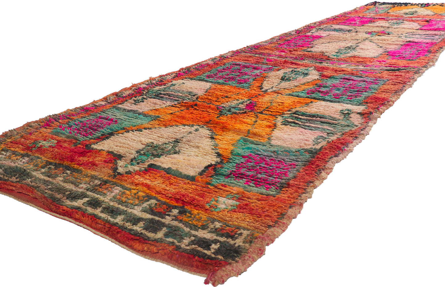 4 x 15 Vintage Boujad Moroccan Runner 21466