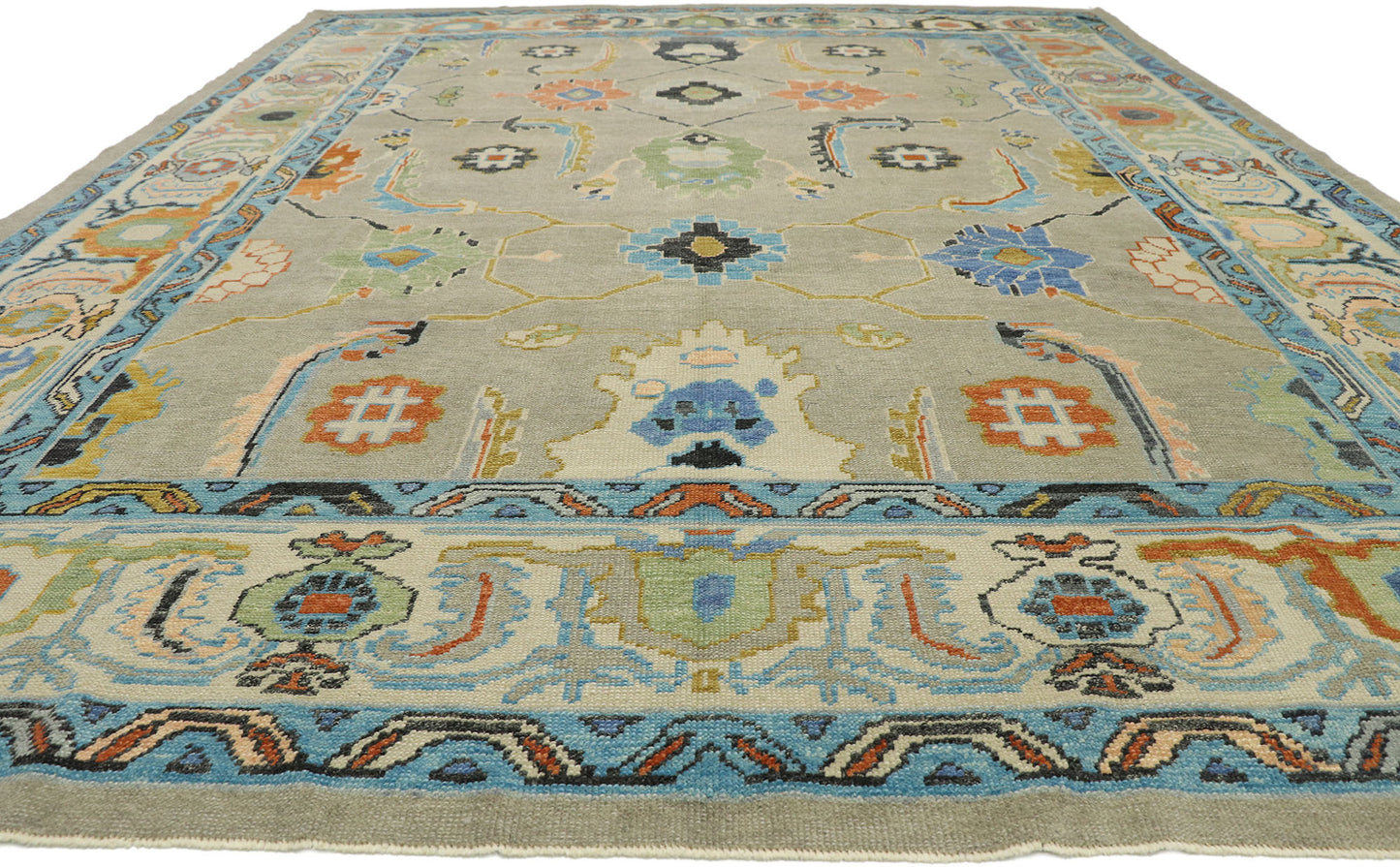 10 x 13 Colorful Turkish Oushak Rug 52798