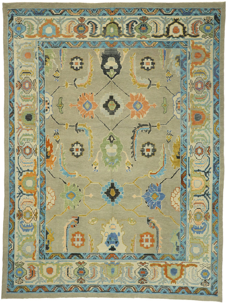 10 x 13 Colorful Turkish Oushak Rug 52798
