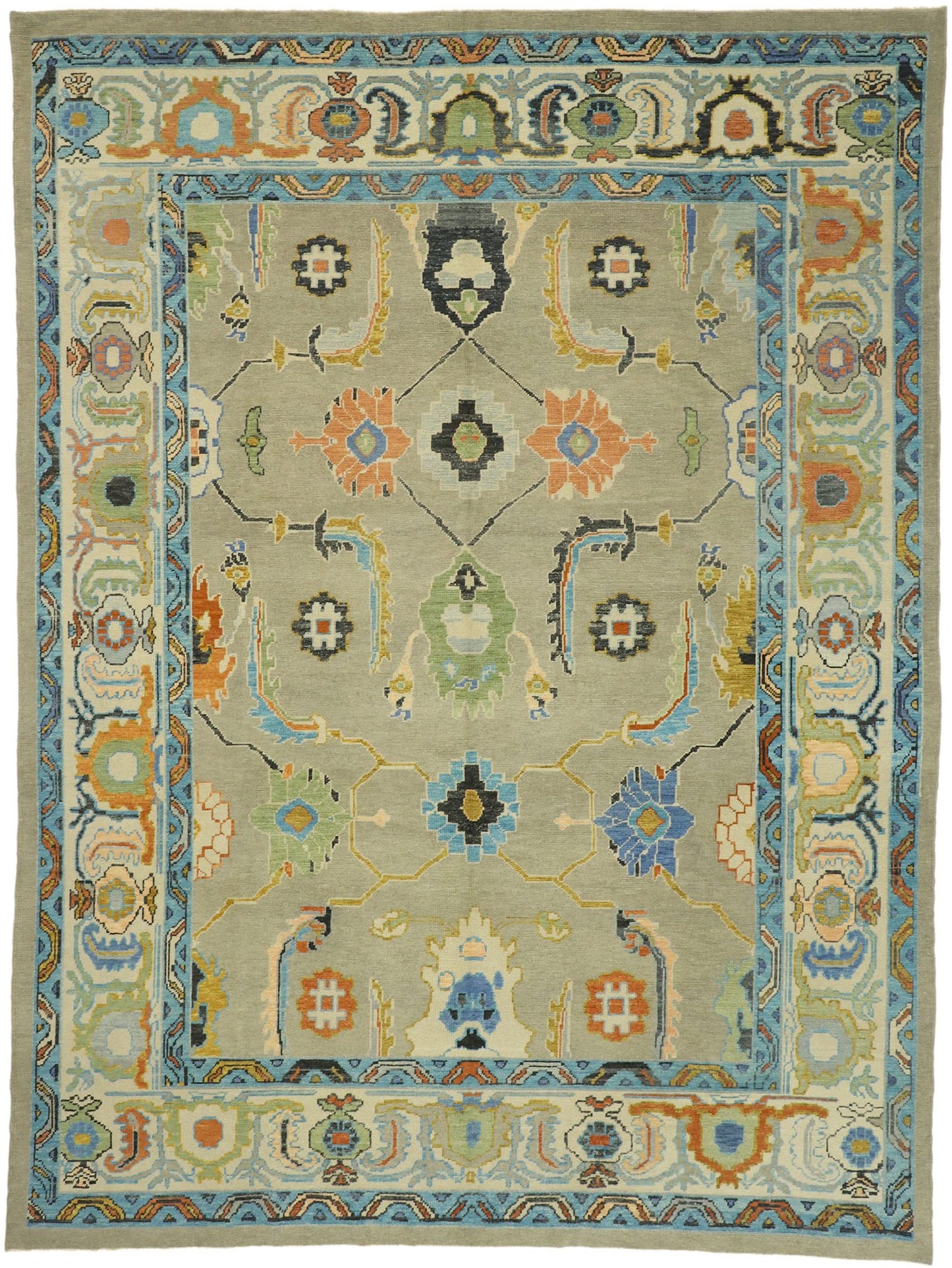 10 x 13 Colorful Turkish Oushak Rug 52798