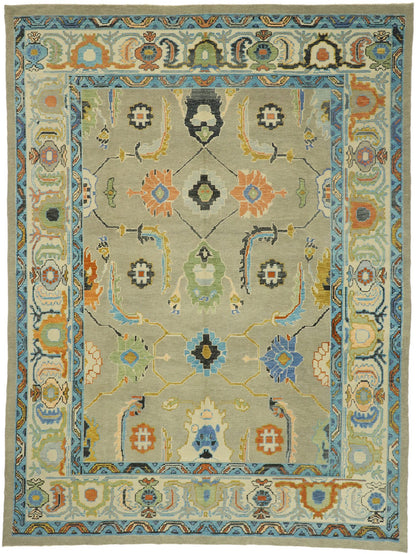 10 x 13 Colorful Turkish Oushak Rug 52798