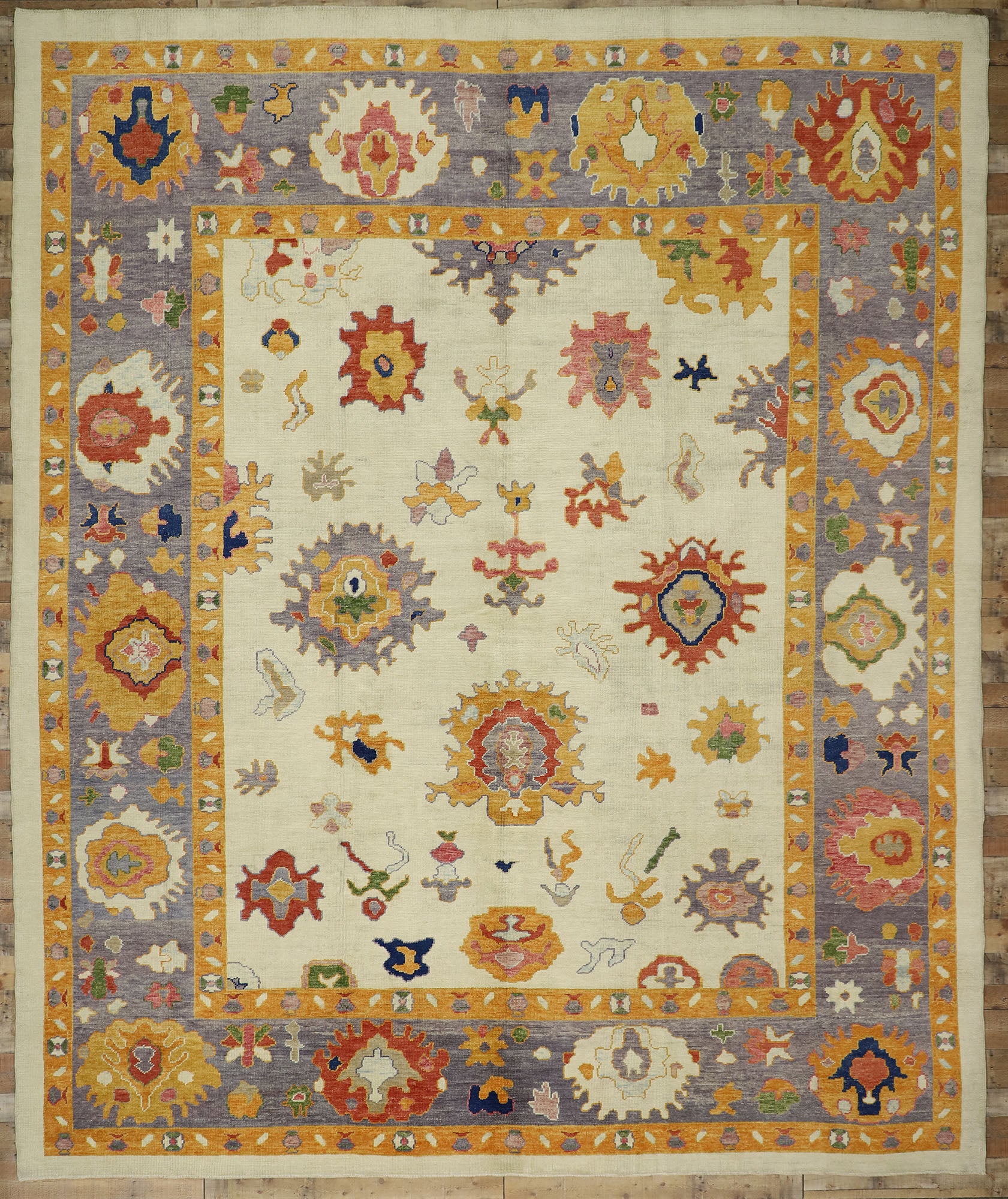 13 x 16 Colorful Turkish Oushak Rug 52379