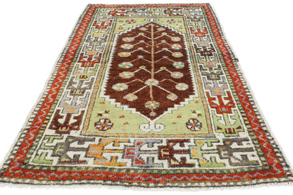 2 x 4 Colorful Vintage Turkish Oushak Rug 51761