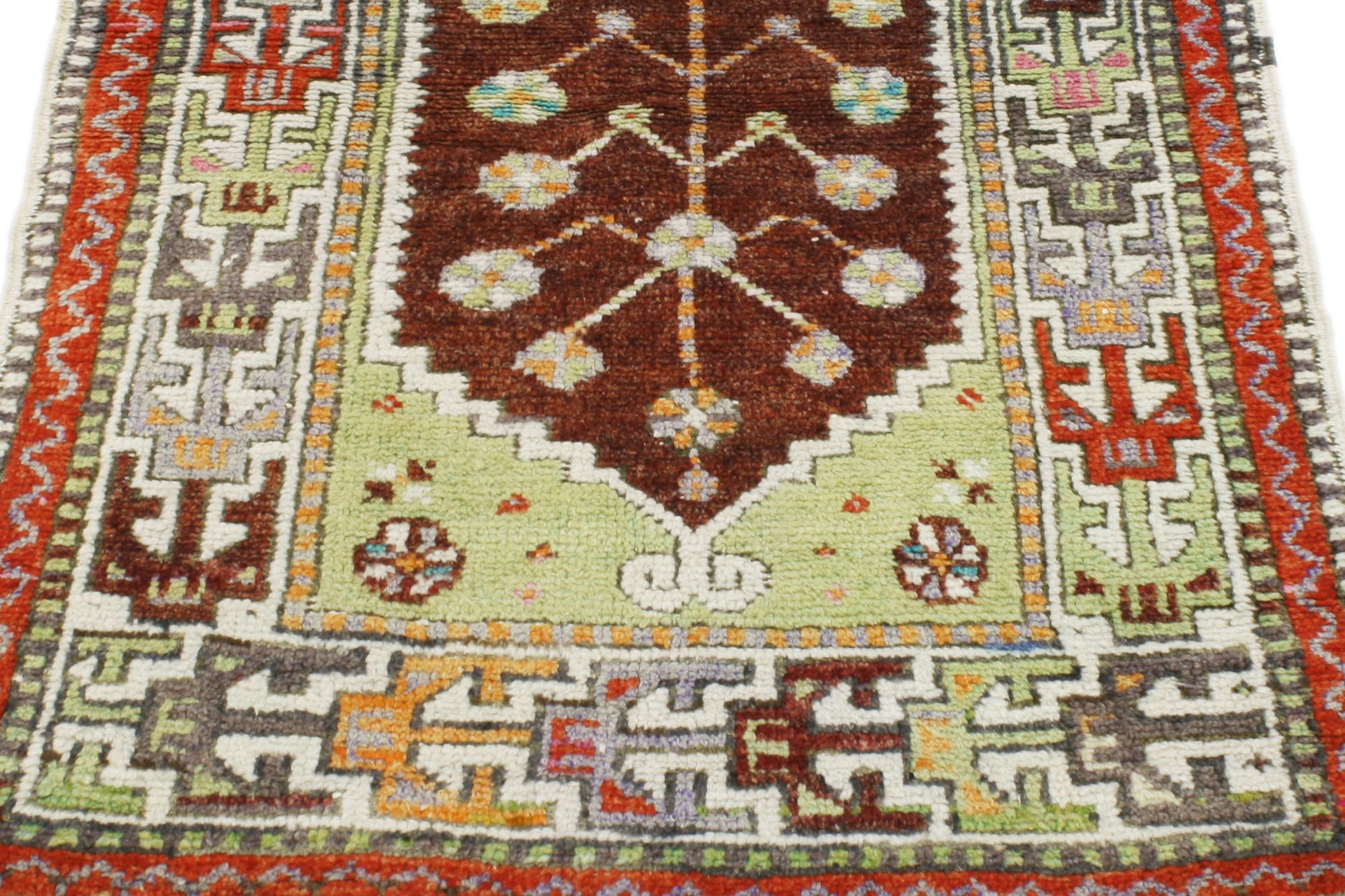 2 x 4 Colorful Vintage Turkish Oushak Rug 51761