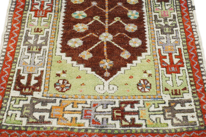 2 x 4 Colorful Vintage Turkish Oushak Rug 51761