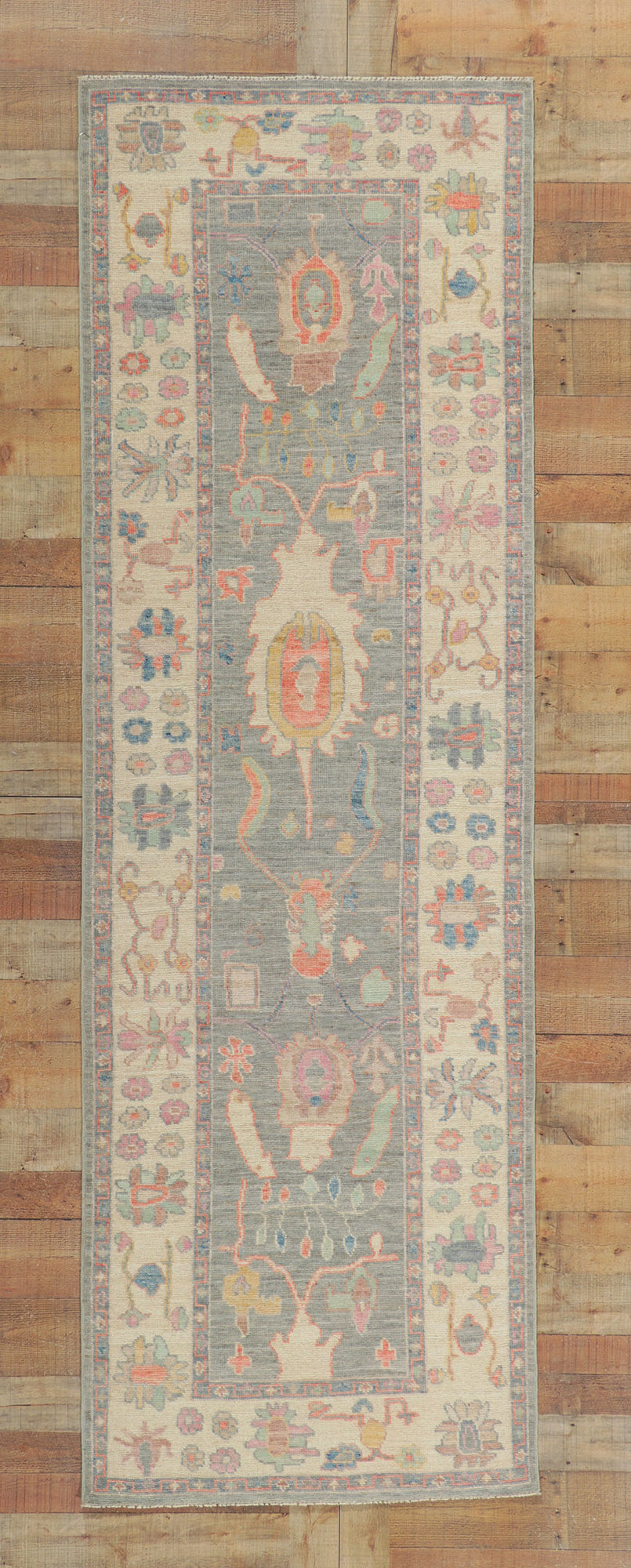 3 x 10 Colorful Oushak Runner 80869
