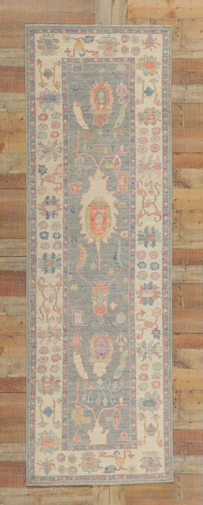 3 x 10 Colorful Oushak Runner 80869
