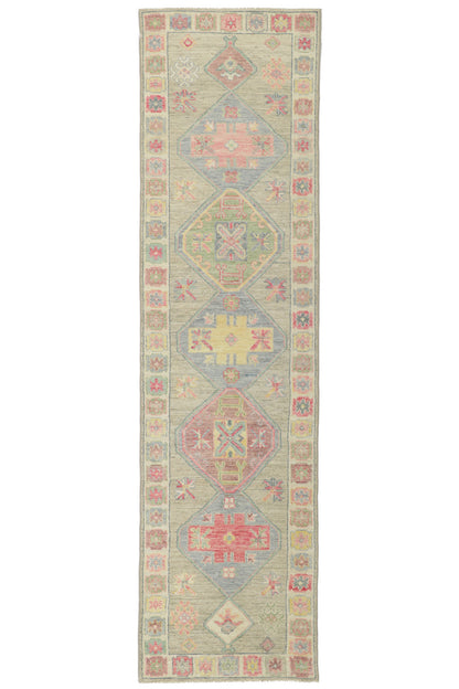 3 x 10 Colorful Oushak Runner 80834