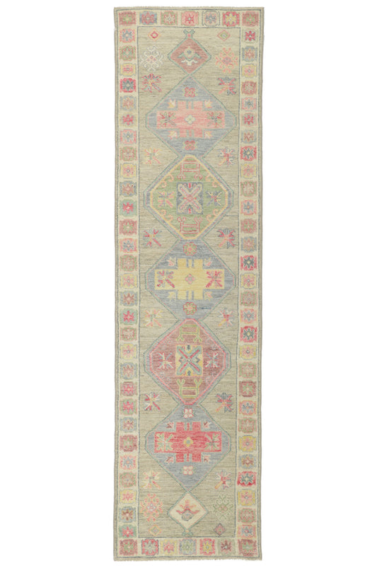 3 x 10 Colorful Oushak Runner 80834