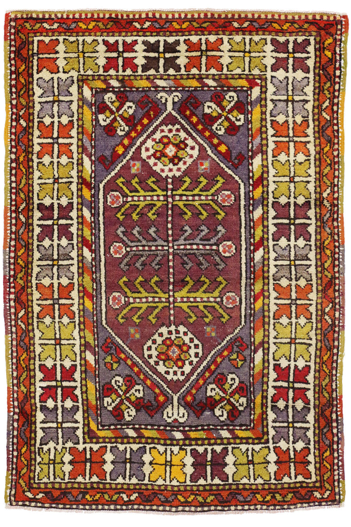 3 x 4 Vintage Turkish Oushak Rug 51762