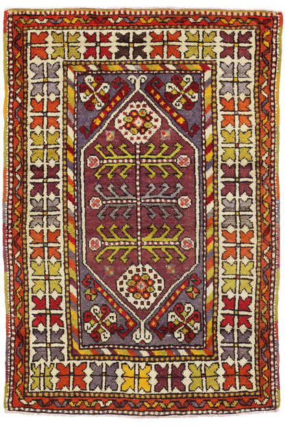 3 x 4 Vintage Turkish Oushak Rug 51762
