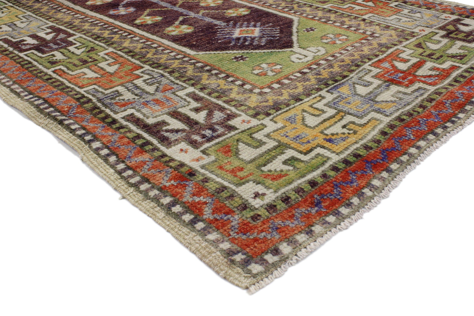 3 x 5 Colorful Vintage Turkish Oushak Rug 51742