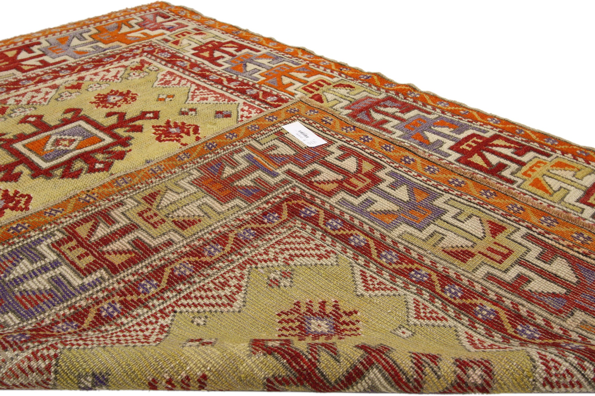 4 x 5 Colorful Vintage Turkish Oushak Rug 73873