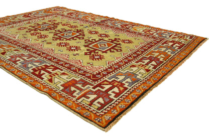 4 x 5 Colorful Vintage Turkish Oushak Rug 73873