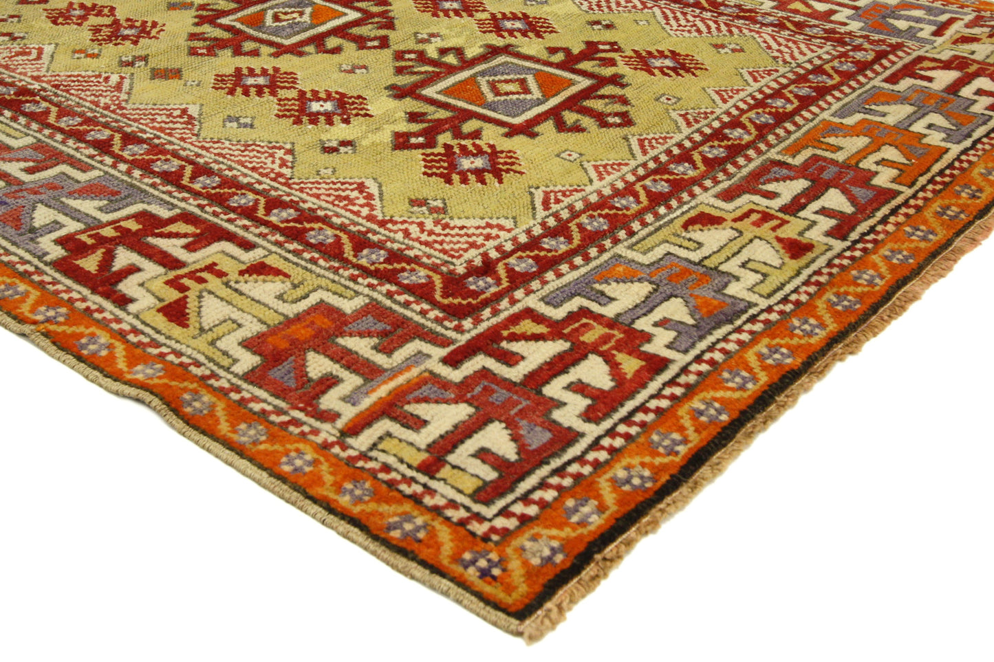 4 x 5 Colorful Vintage Turkish Oushak Rug 73873