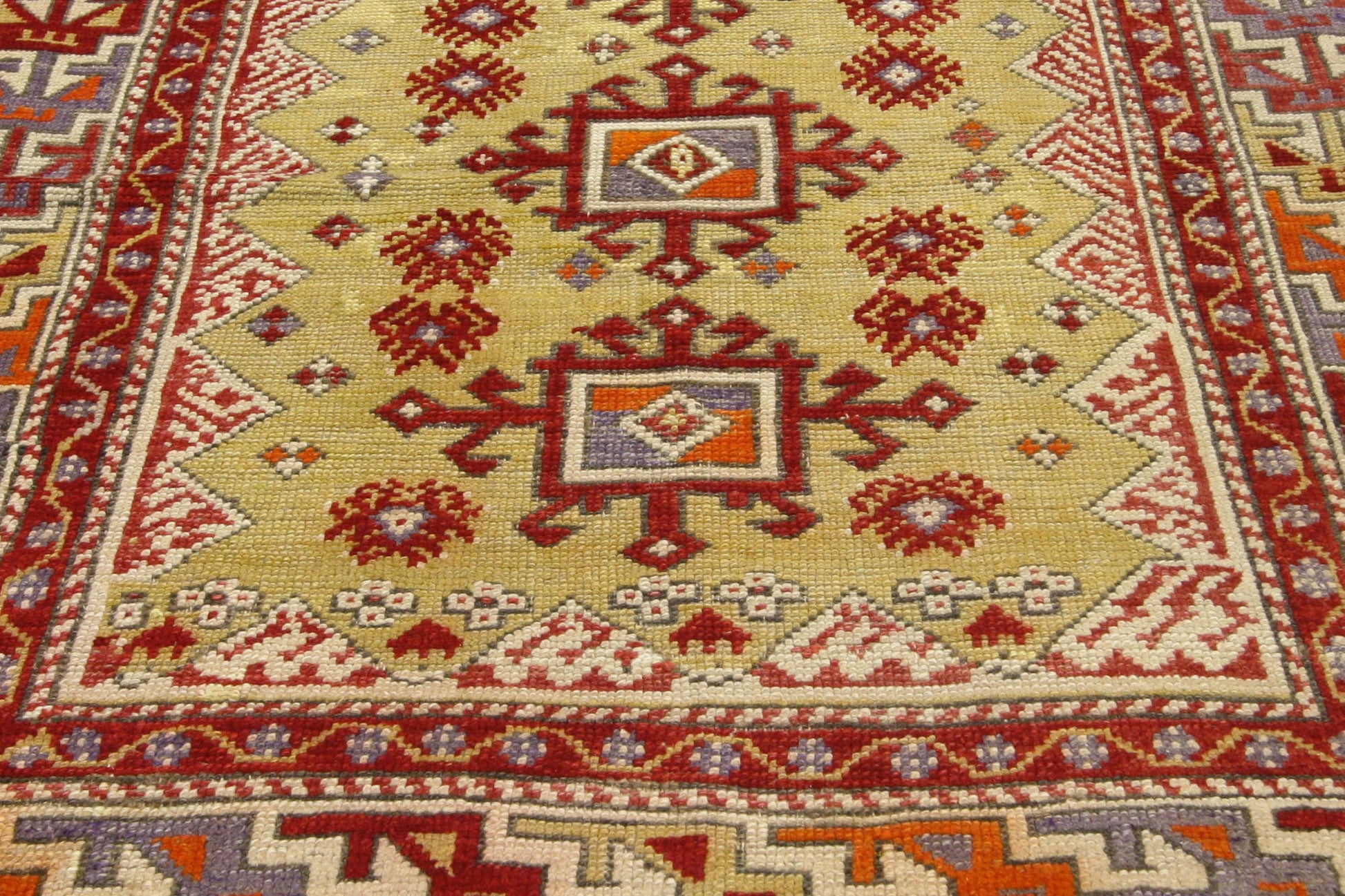 4 x 5 Colorful Vintage Turkish Oushak Rug 73873