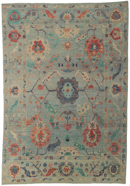6 x 9 Colorful Oushak Rug 80889