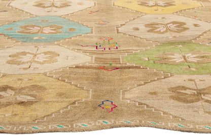 7 x 15 Colorful Vintage Turkish Oushak Rug 52310