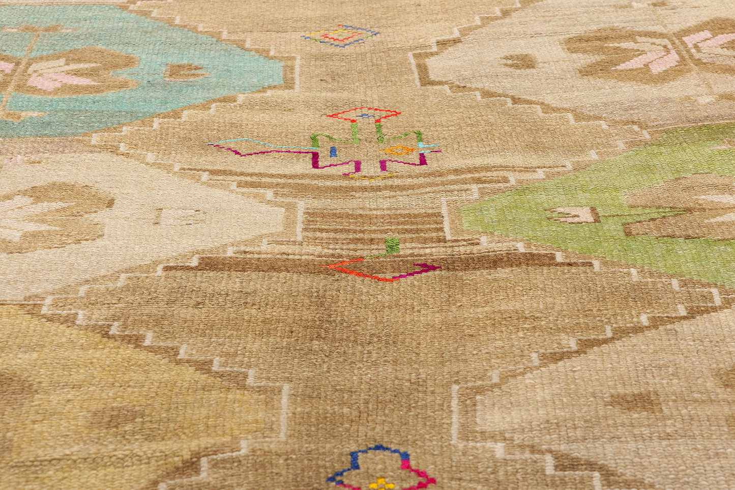 7 x 15 Colorful Vintage Turkish Oushak Rug 52310