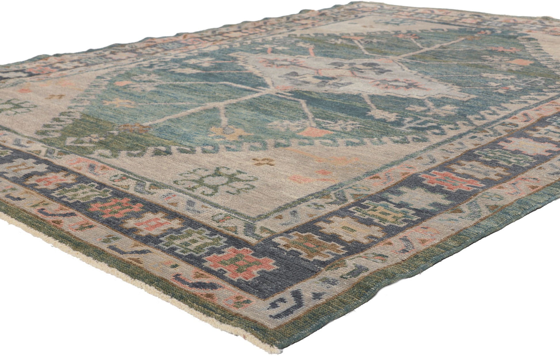7 x 9 Colorful Turkish Oushak Rug 53604