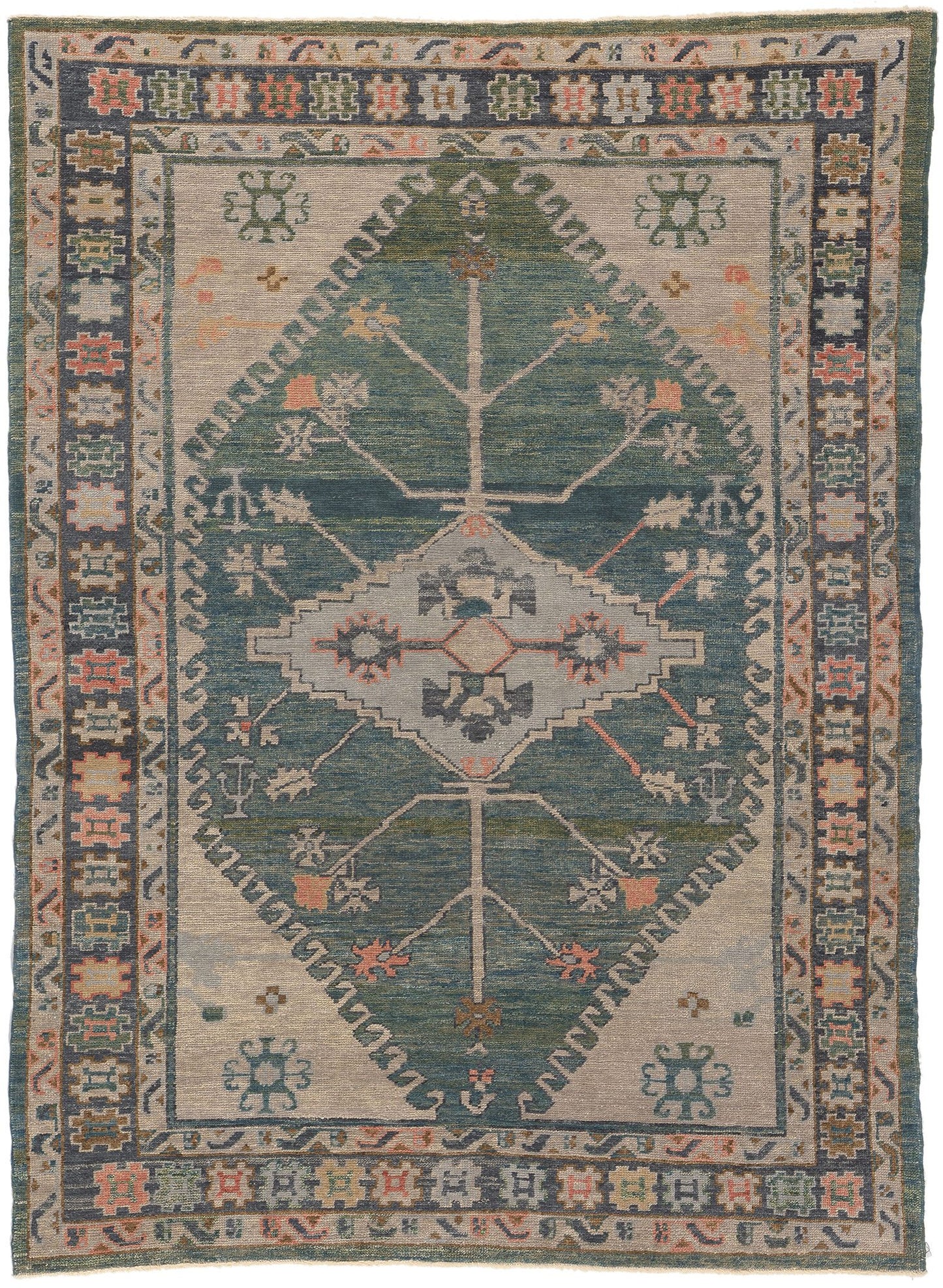 7 x 9 Colorful Turkish Oushak Rug 53604