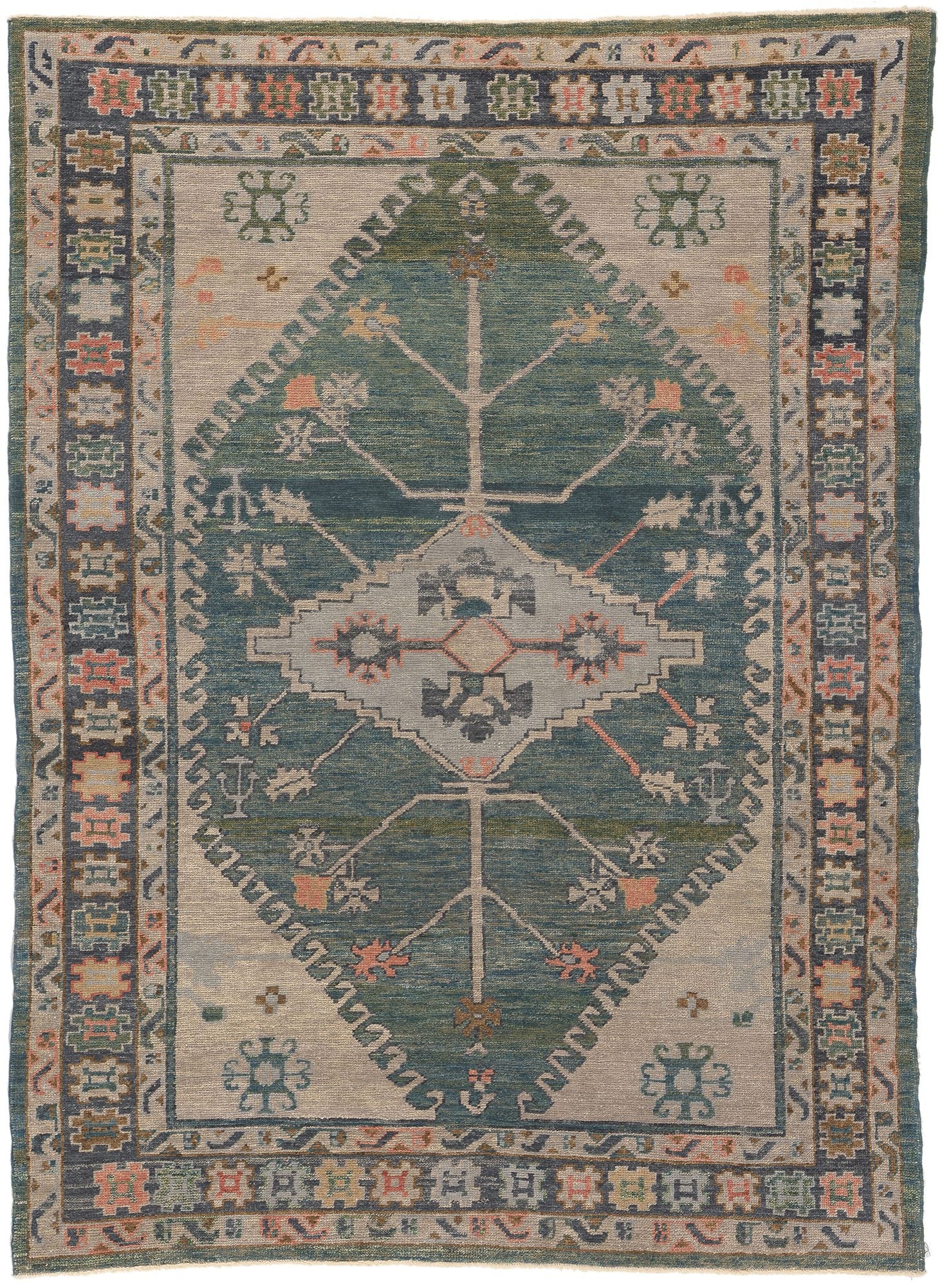 7 x 9 Colorful Turkish Oushak Rug 53604