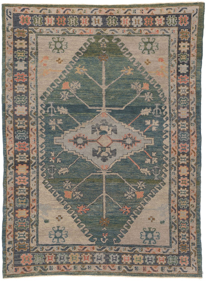 7 x 9 Colorful Turkish Oushak Rug 53604