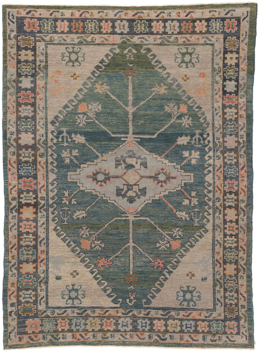 7 x 9 Colorful Turkish Oushak Rug 53604