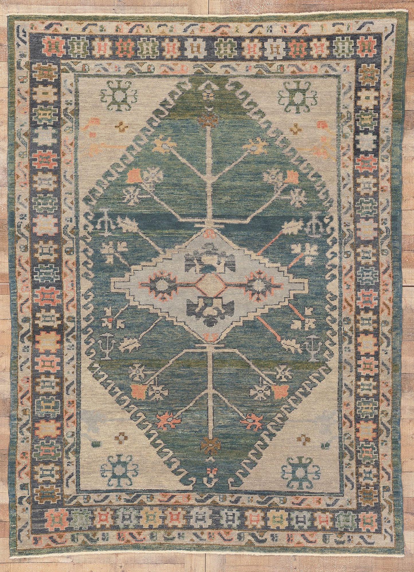 7 x 9 Colorful Turkish Oushak Rug 53604
