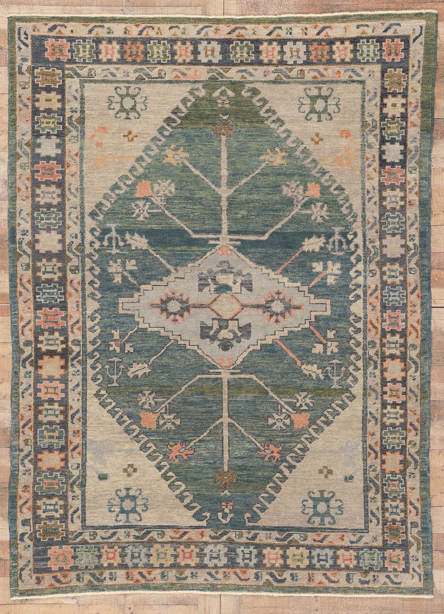 7 x 9 Colorful Turkish Oushak Rug 53604