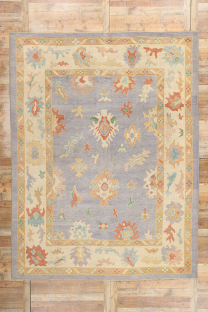 9 x 12 Colorful Turkish Lavender Oushak Rug 52164