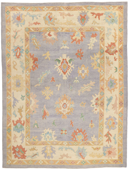 9 x 12 Colorful Turkish Lavender Oushak Rug 52164