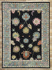9 x 12 Colorful Black Oushak Rug 30505