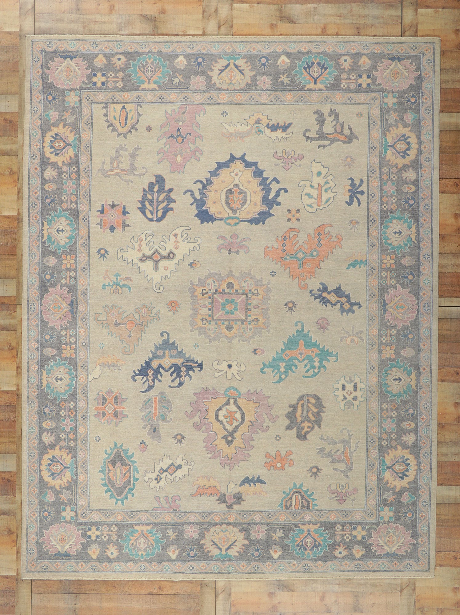 9 x 12 Colorful Oushak Rug 80943