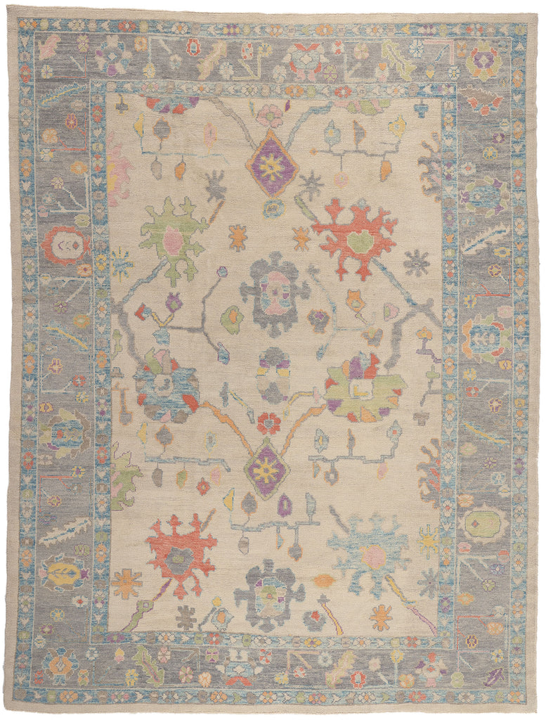 9 x 12 Colorful Turkish Oushak Rug 53607