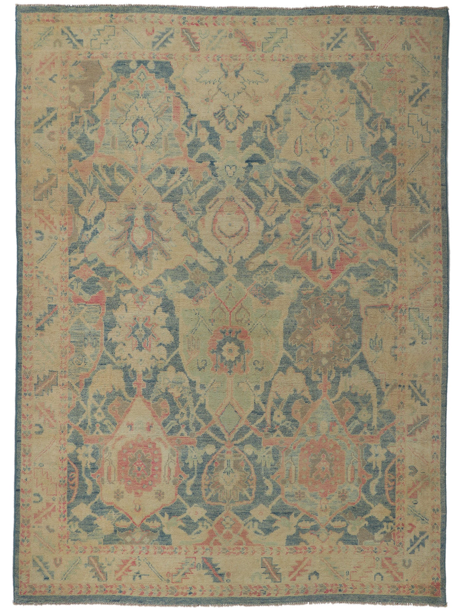 9 x 13 Colorful Oushak Rug 80727