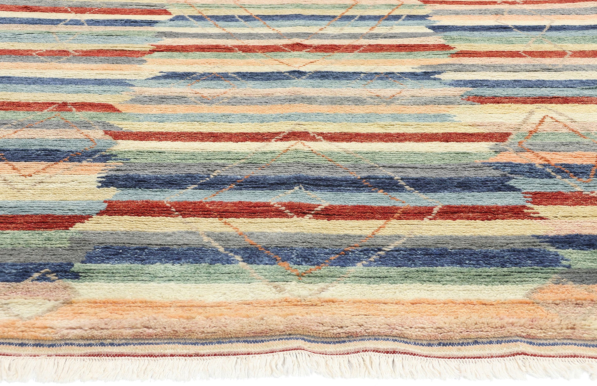 9 x 12 Modern Striped Tribal Moroccan Rug 31265
