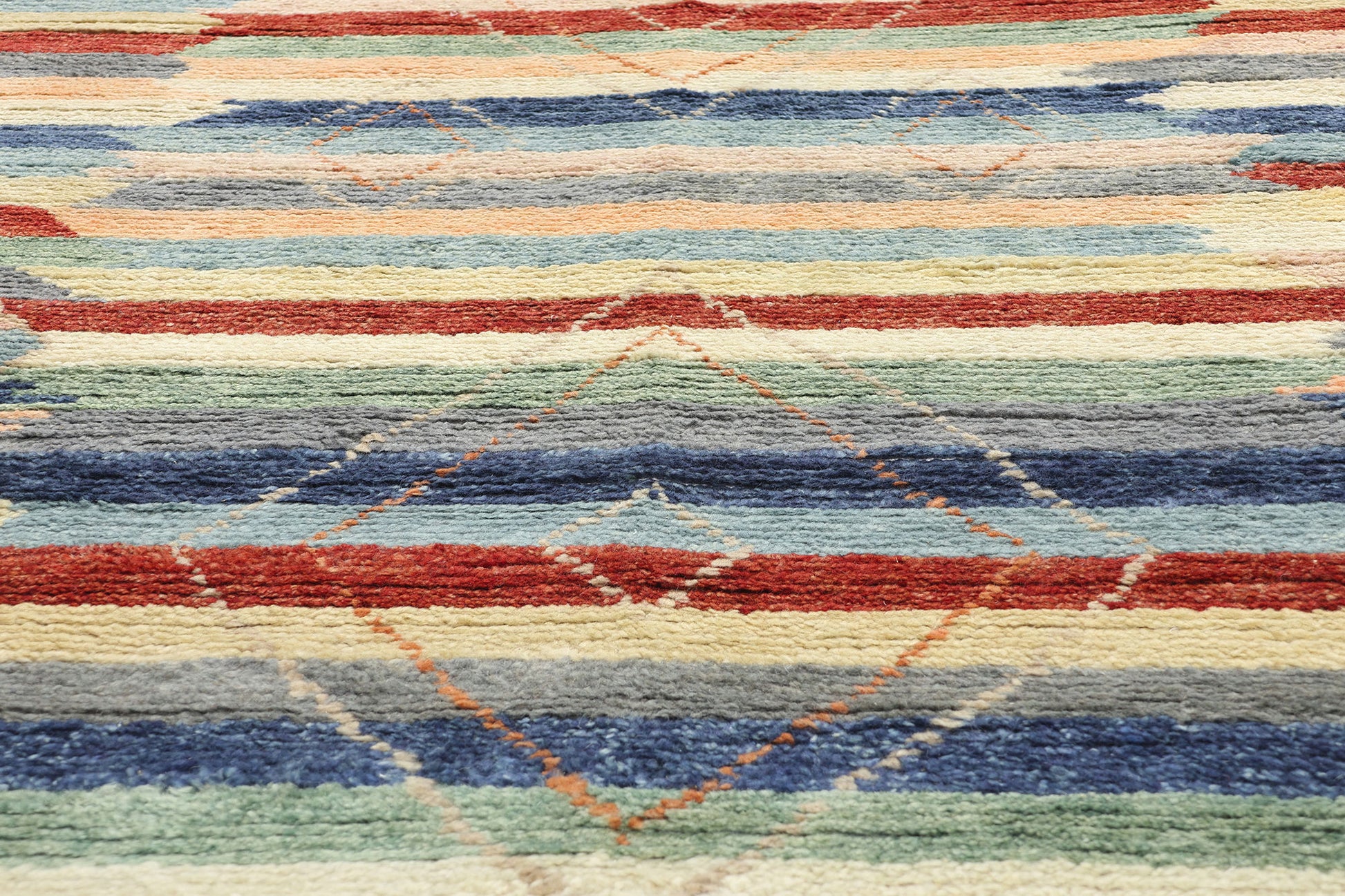 9 x 12 Modern Striped Tribal Moroccan Rug 31265