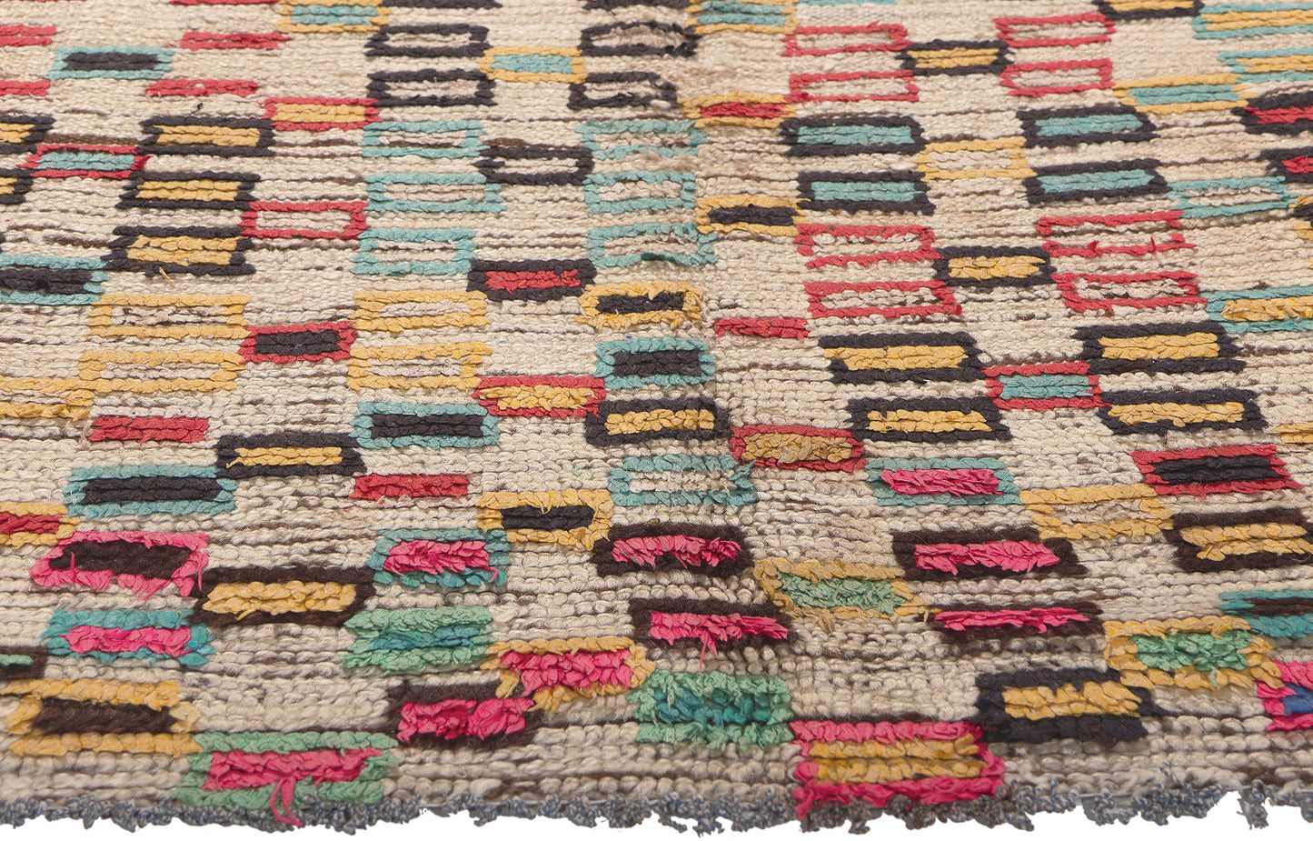 4 x 6 Colorful Vintage Moroccan Azilal Rug 74554