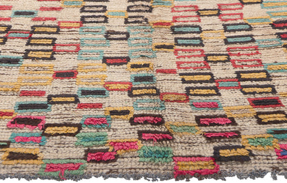 4 x 6 Colorful Vintage Moroccan Azilal Rug 74554