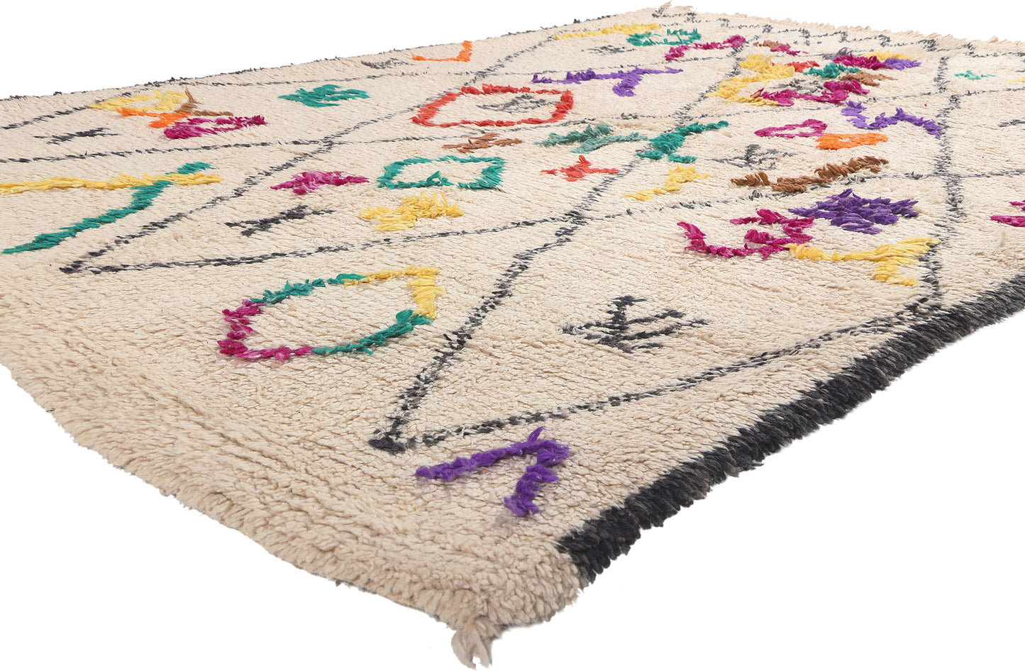 6 x 9 Colorful Vintage Moroccan Azilal Rug 21031