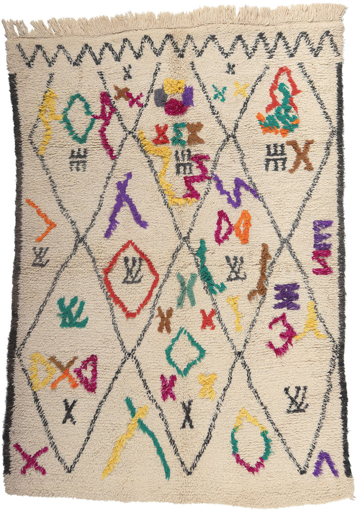 6 x 9 Colorful Vintage Moroccan Azilal Rug 21031