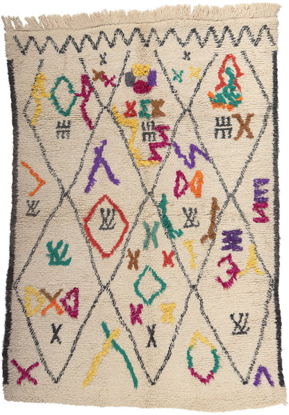 6 x 9 Colorful Vintage Moroccan Azilal Rug 21031