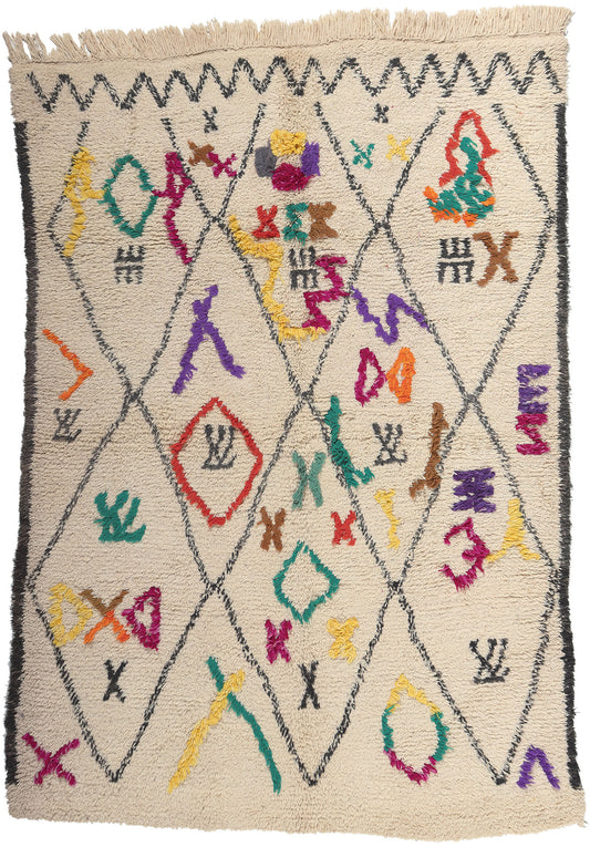6 x 9 Colorful Vintage Moroccan Azilal Rug 21031