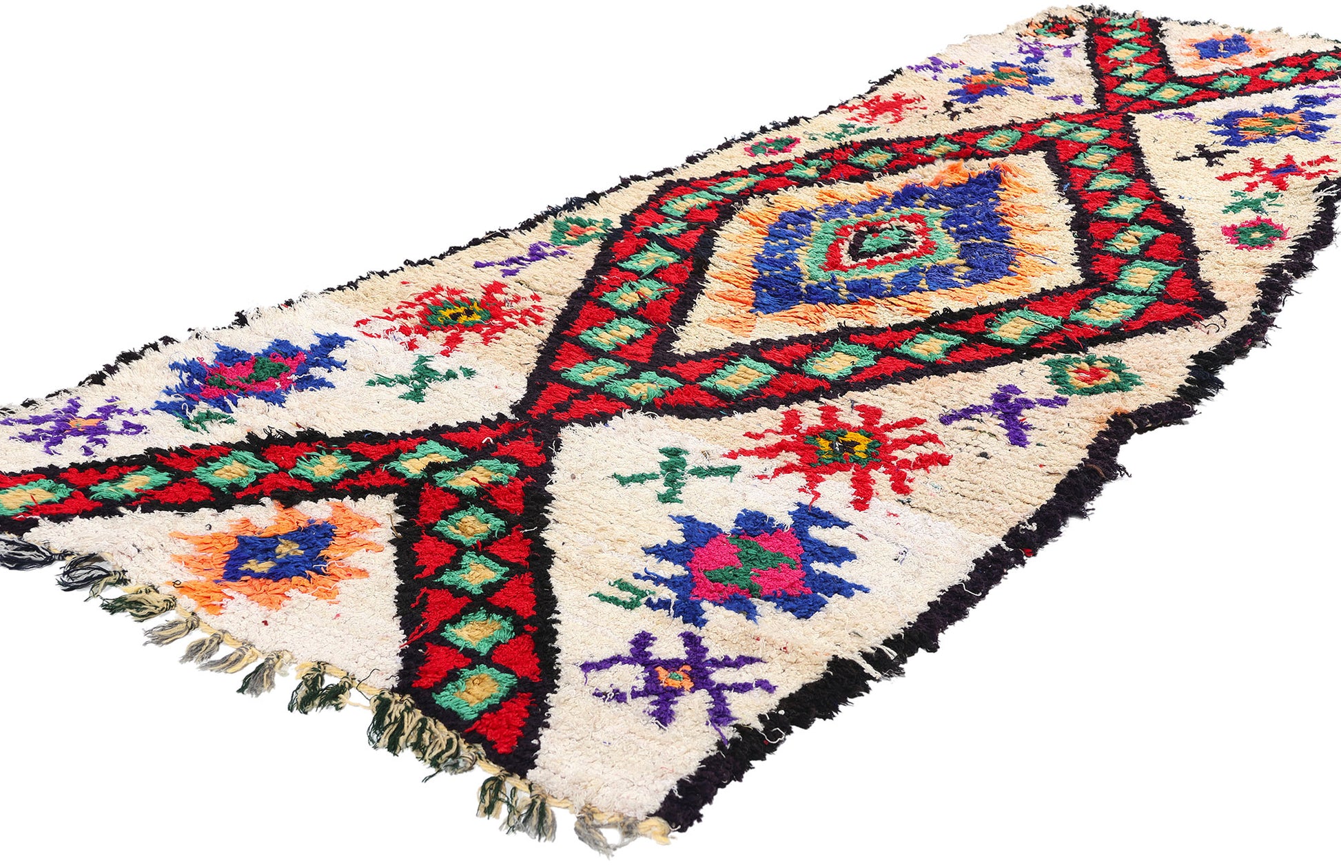 3 x 8 Colorful Vintage Moroccan Azilal Rug 21536